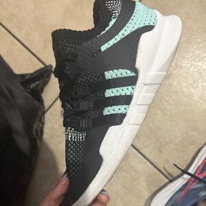 Adidas Black and Mint Sneakers